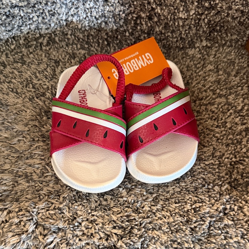 Gymboree Watermelon Print Toddler Sandals in Pink, Green & White